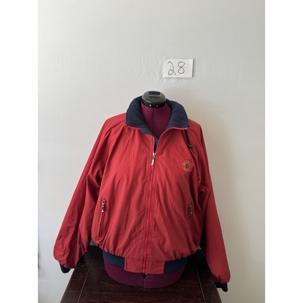 Cheneral Fleece Lined Hooded Windbreaker Jacket Red XL Kololoa Sun Campground